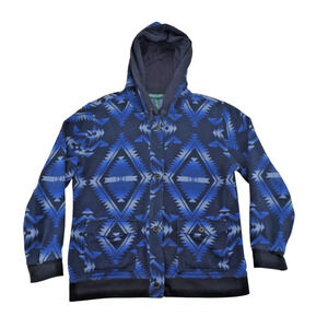 Lauren Jeans Co Ralph Lauren Aztec Hoodie Jacket Blue Southwest Print Size L